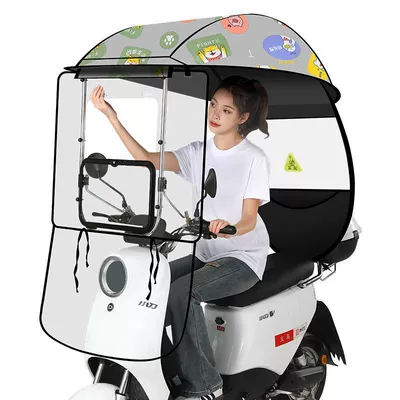thickened for winter, Elektromobil üçün ön şüşə çətiri (günlük) - rotating-window-without-side-rails-wealth-car-mirror-model