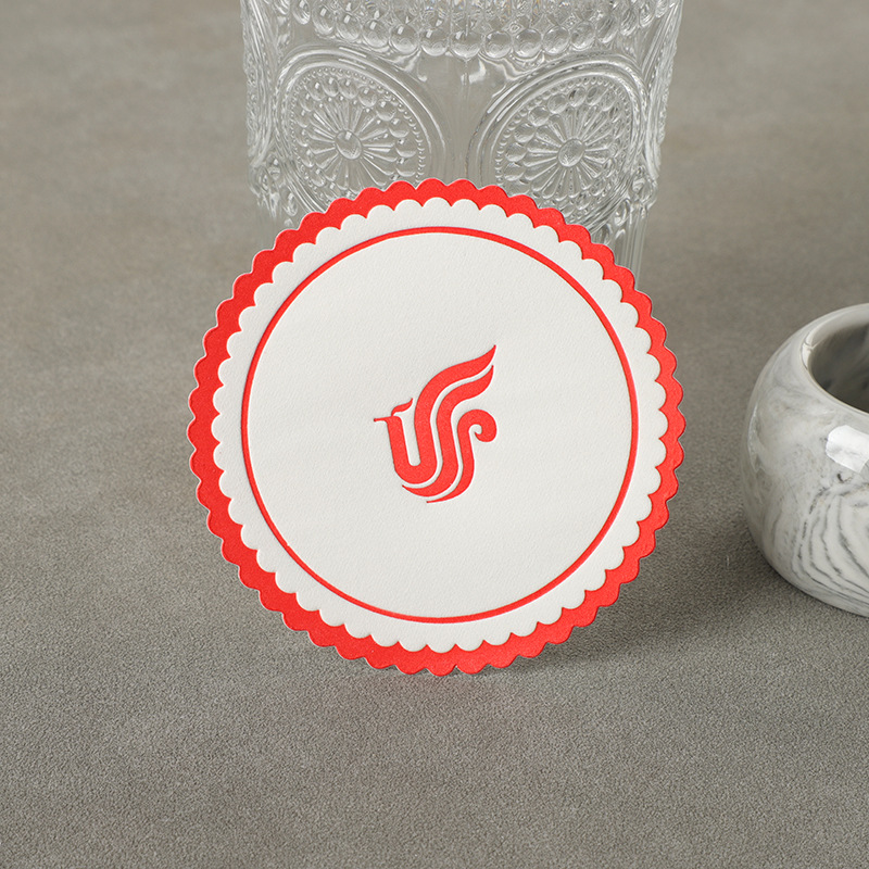 Coaster Paper Disposable Bar Paper Coaster Printed with Logo Pub Cocktail Waterproof Small Card Printed Coaster