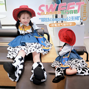 Children's Day Performance Costume Tris Woody Cowboy Girl Lolita Princess Dress Kidsren's Cos Skirt New Dress