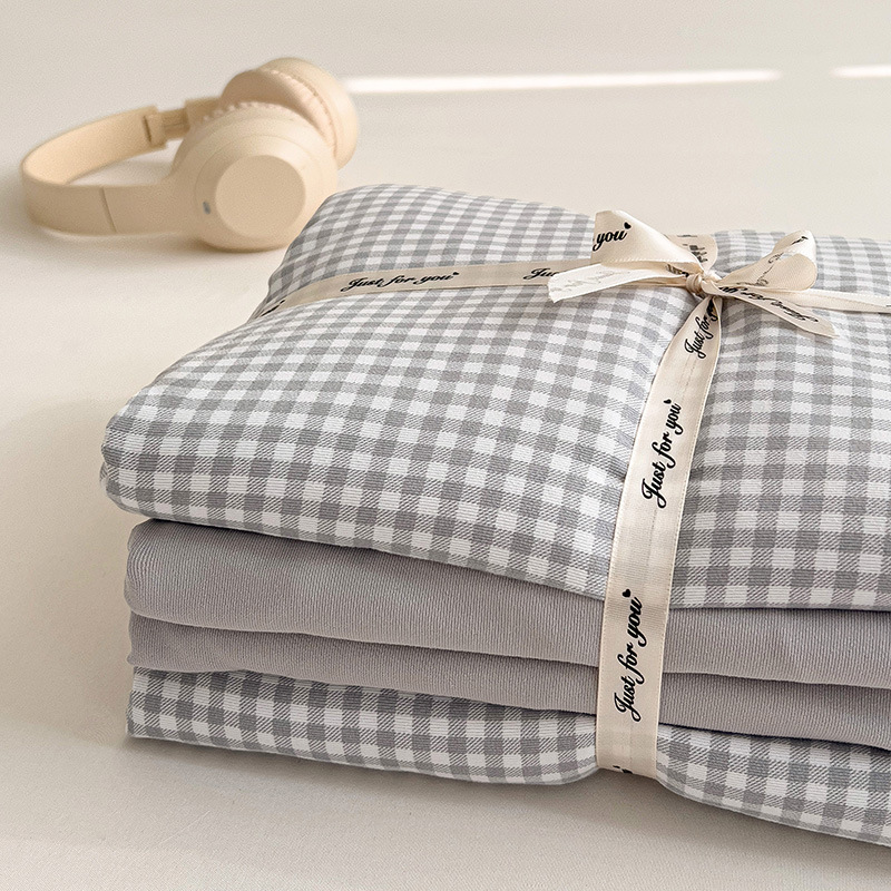 작은 회색 격자 무늬 [이중 거즈]