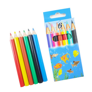 6-Color Lead Primary School Students Special Kidsren's Oily Plastic Mini Pencil Stationery Supplies Manufacturer Wholesale Set Cute