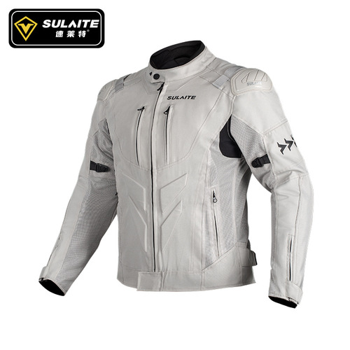 SULAITE Motorcycle Riding Suit Road Protective Racing Suit Summer Breathable Motorcycle Equipment Men's Jacket Set