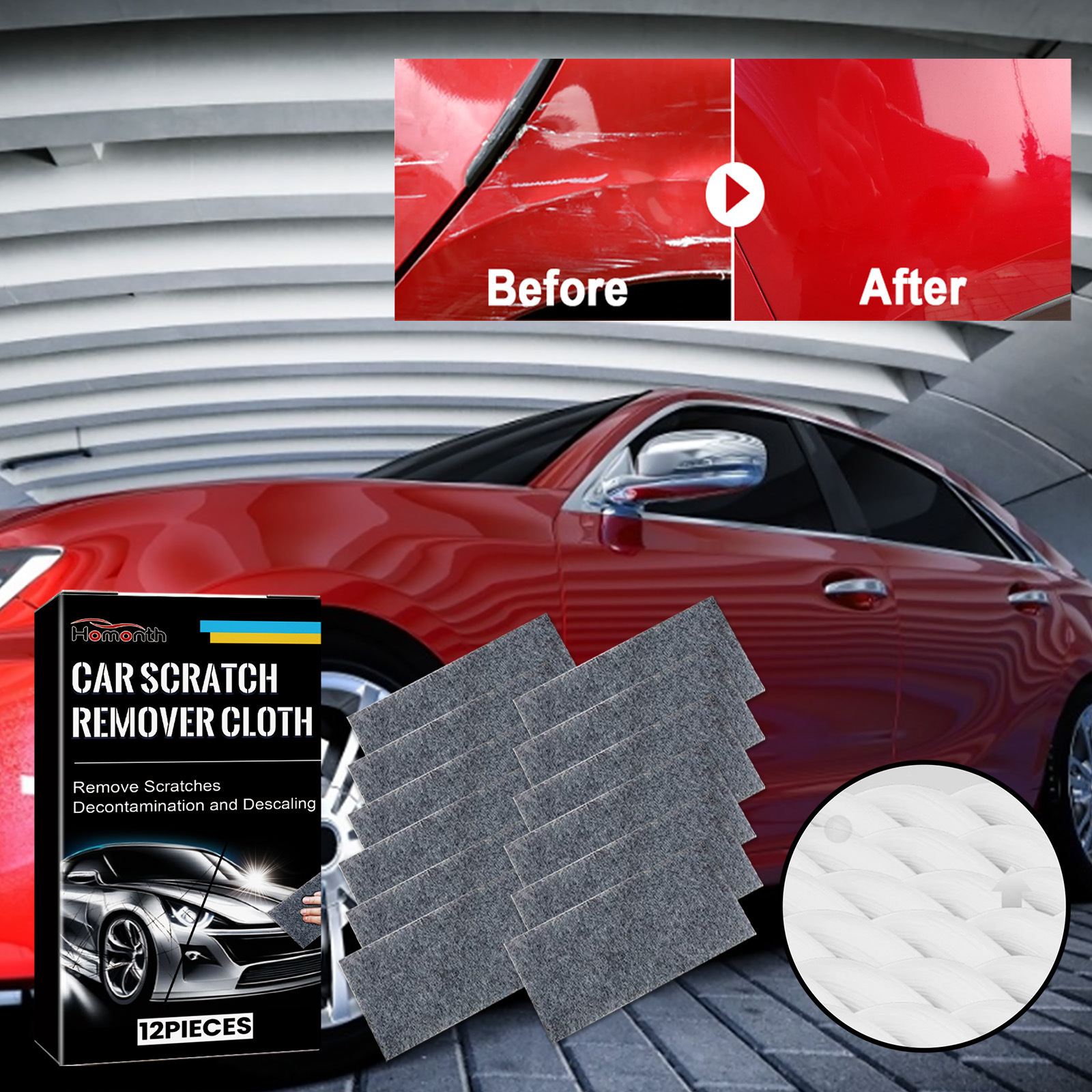 Homonth Car Scratch Repair Cloth Car Paint Scratch Scratch Polishing Care Maintenance Repair Cloth