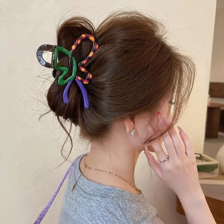 2026 nuevo clip de cabello ondulado clip de cabello de tiburón grande clip de cabello de mujer detrás de la cabeza de alta sensación clip de cabello accesorios para el cabello