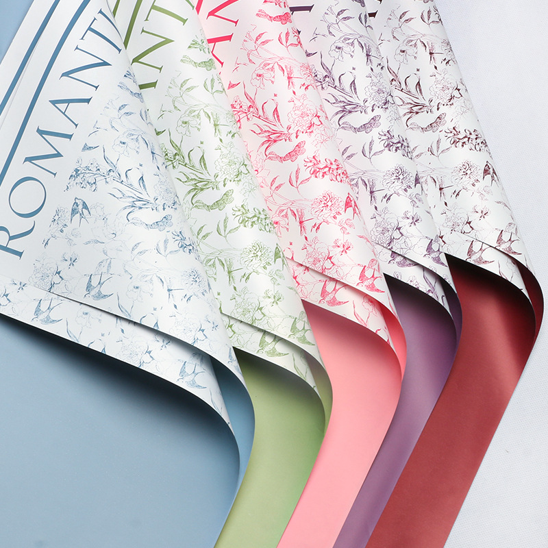 Huaxi verde tiempo floral papel de embalaje floral red película impermeable florista ramo de flores regalos papel de embalaje floral
