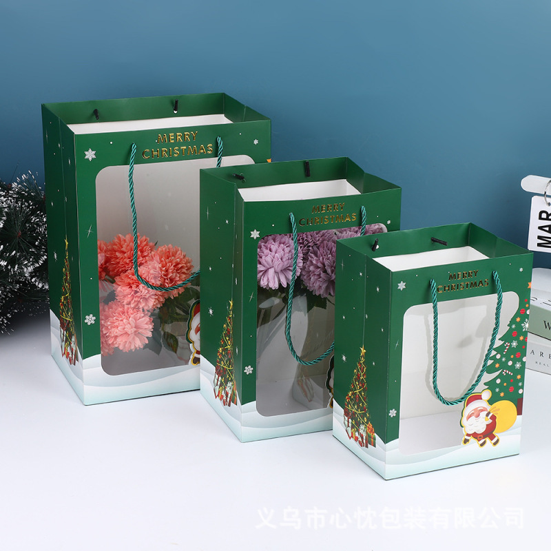 圣诞节礼品袋节日饰品糖果礼平安果伴手礼圣诞老人手提袋礼物|undefined