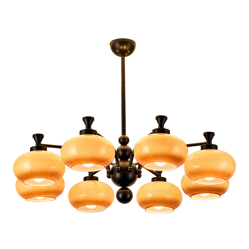 Nuevo estilo chino dormitorio candelabro retro americano minimalista creativo led lujoso lujoso alto sentido caqui libro lámpara de habitación L535