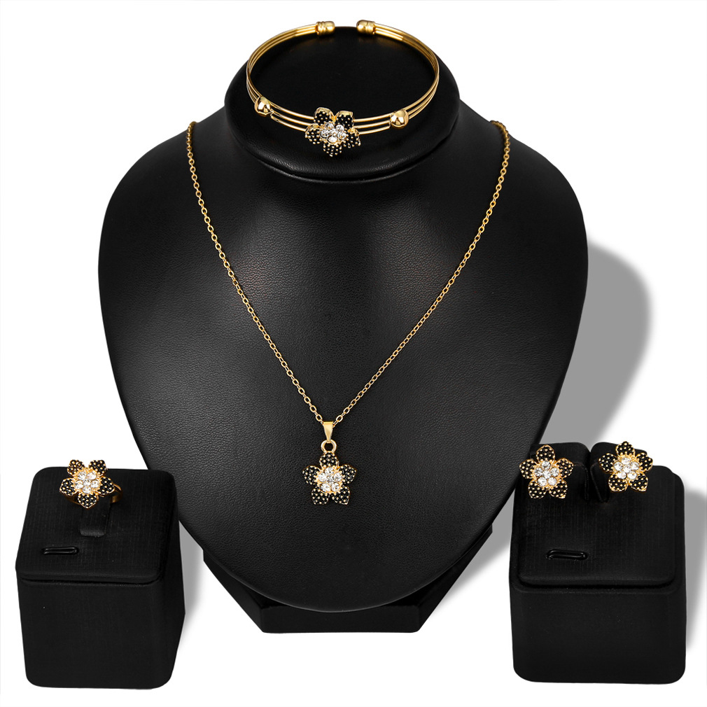 Elegant Lady Flower Alloy Plating Inlay Zircon Women's Jewelry Set display picture 2