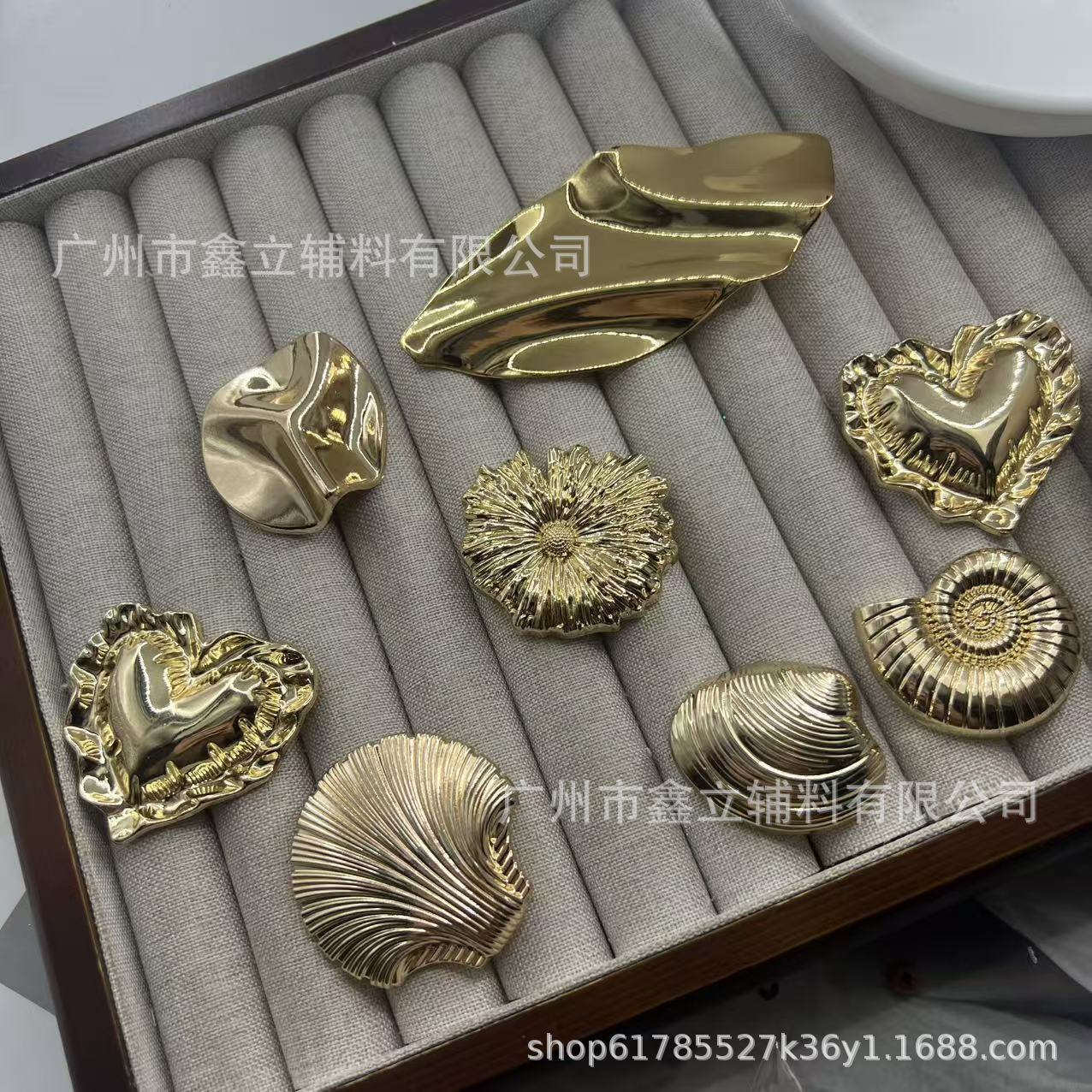 异形不规则亮面大扣子纽扣合金手缝扣外套衬衫衣服配欧美风扣子