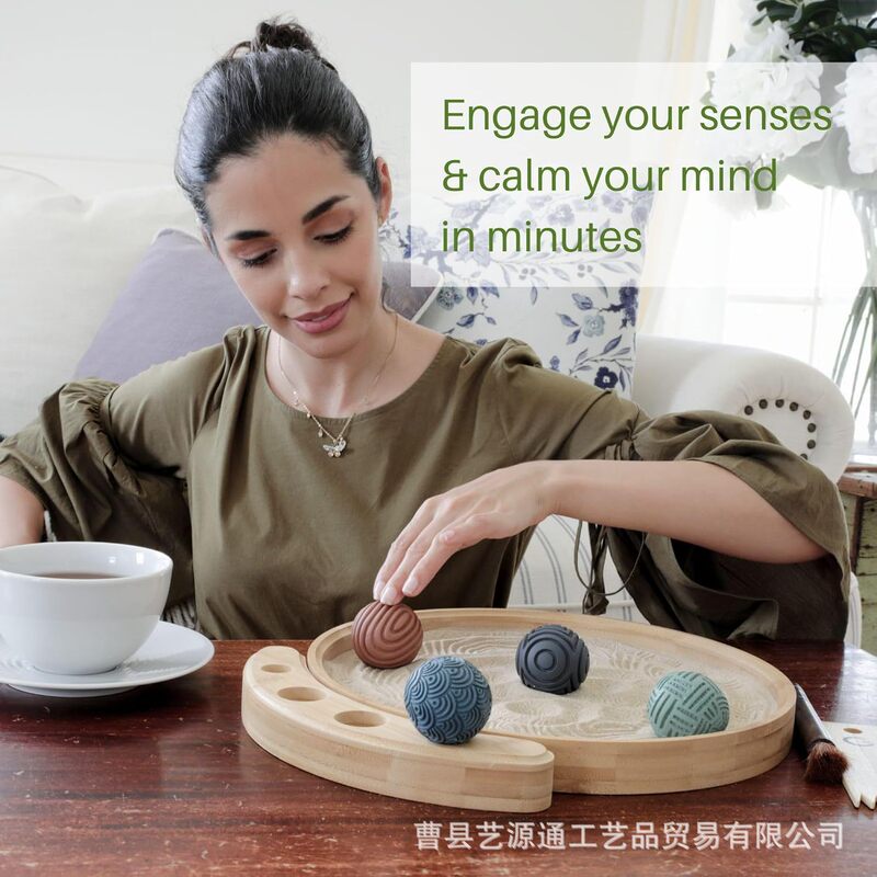 Solid Wood Sand Table Office Desk Relaxation Stress Relief Zen Wooden Toy Desktop Sand Zen Ornament Stress Relief Sand Table