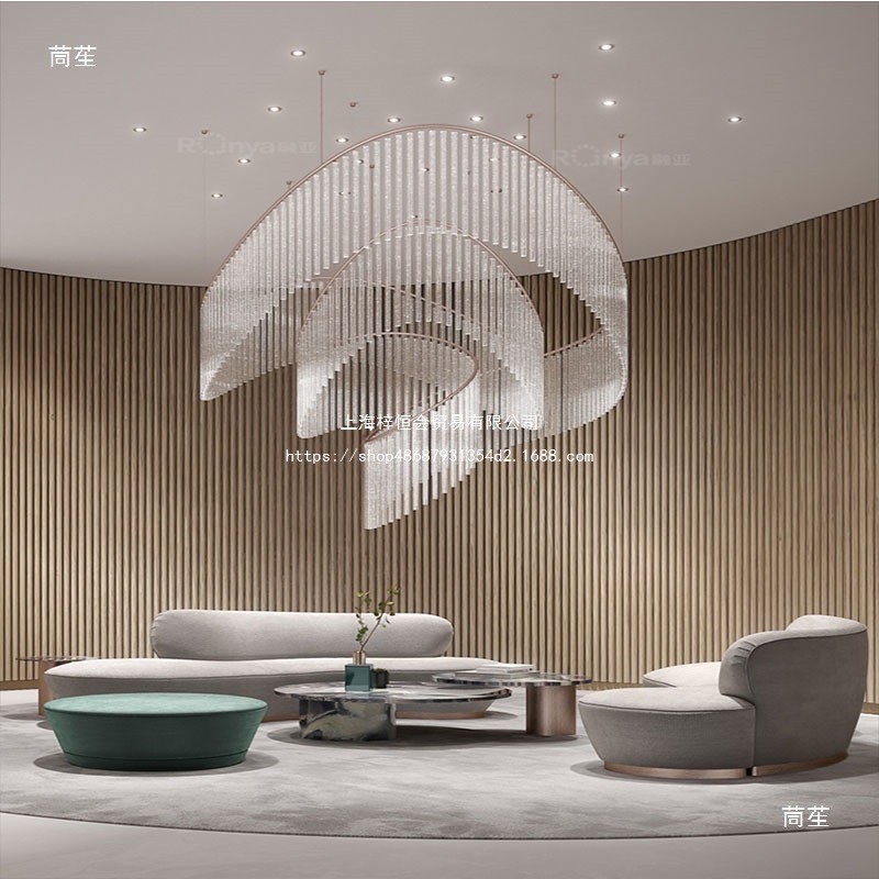 Villa art lamps hollow living room chandelier creative style loft duplex staircase club hall crystal chandelier