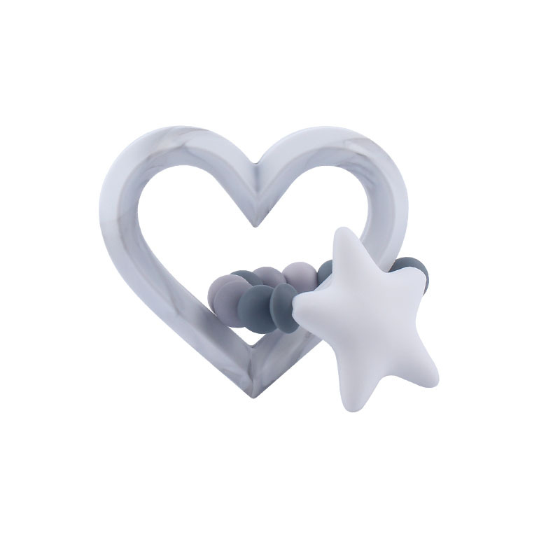 Nuevos productos para bebés de silicona gran amor teether calmante bebé cuentas de silicona pezón pulsera juguete teether