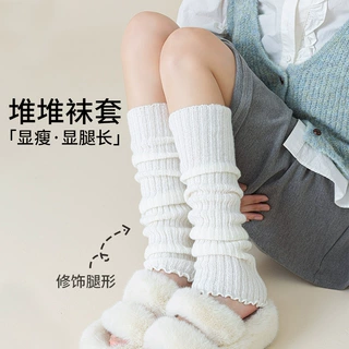 日系针织学院风腿袜亚文化JK风袜套堆堆袜秋冬高级感百搭显瘦腿套