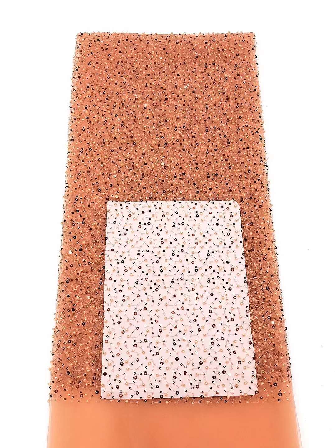 Tela de encaje cuentas malla lentejuelas bordado vestido de boda tela Niños Accesorios ropa encaje jx3528
