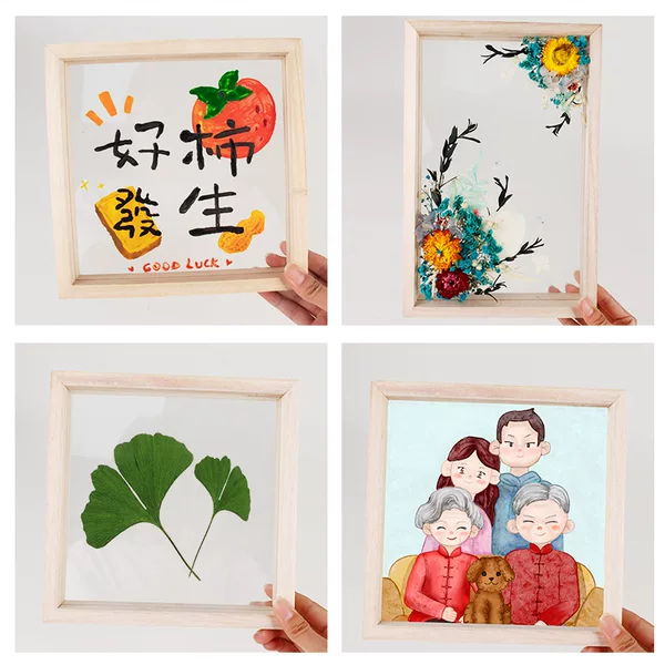 Children's Wooden Acrylic Photo Frame Picture Frame Art Materials Kindergarten Activity Decoration DIY Painting Photo Frame Creative DIY