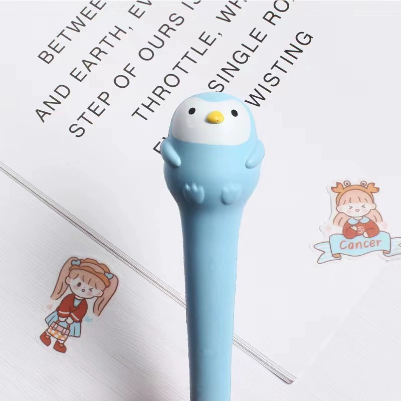 Cartoon Rollerball Pen, 0.5 mm, Squishy Slime Topper, Cute Animal Designs (Random Color)