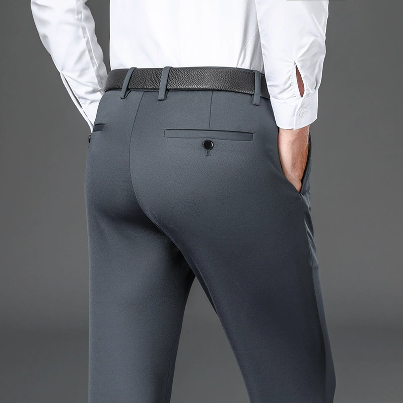 Мужские летние шелковистые брюки сLoose-Fit, свободные прямые брюки, стиль айс-шёлк, пояс 74–117 см