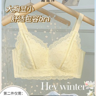 Lace Intimates for Women with Big Breasts and Small Breasts, Full Cup, Thin, Secondary Breasts, Anti-Sagging, Wire-Free Bra, Ultra-Thin