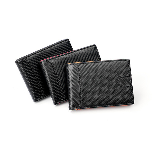 Men's wallet carbon fiber foreign trade driver's license wallet men's high-end trendy simple business atmosphere wallet