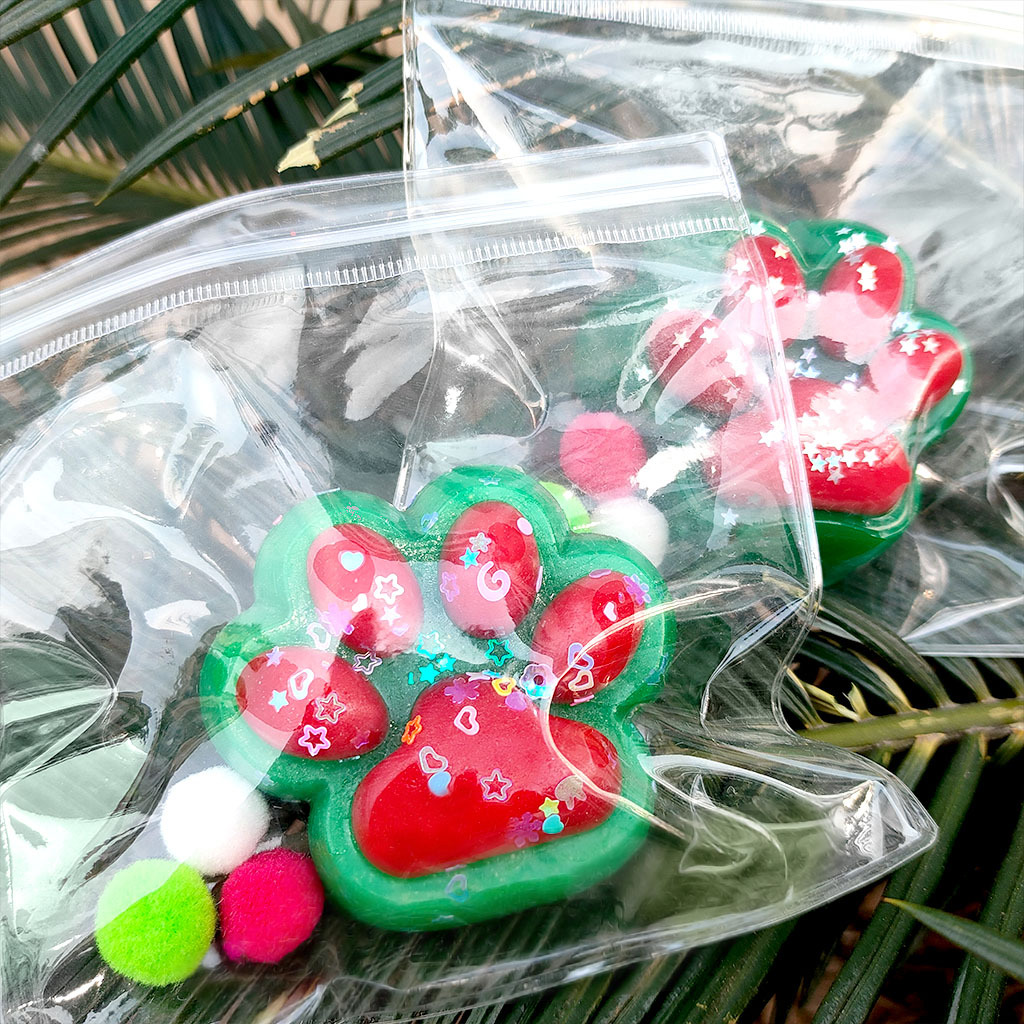 크리스마스 그린 + 레드 파우더 고양이 발톱 80g [액세서리 랜덤]