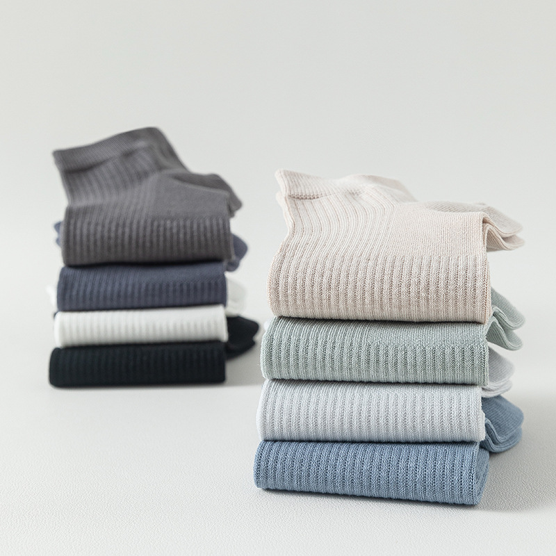 Calcetines de algodón sólido para hombres de verano a rayas calcetines de barco para hombres sin costura cabeza de embalaje independiente absorción de sudor calcetines transpirables para hombres