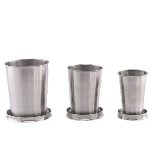 Stainless Steel Outdoor Folding Cup, Mouth-Rinsing Telescopic Cup, Mini Wine Glass, Travel Compression Bottle with Keychain—Perfect Gift for Girls
