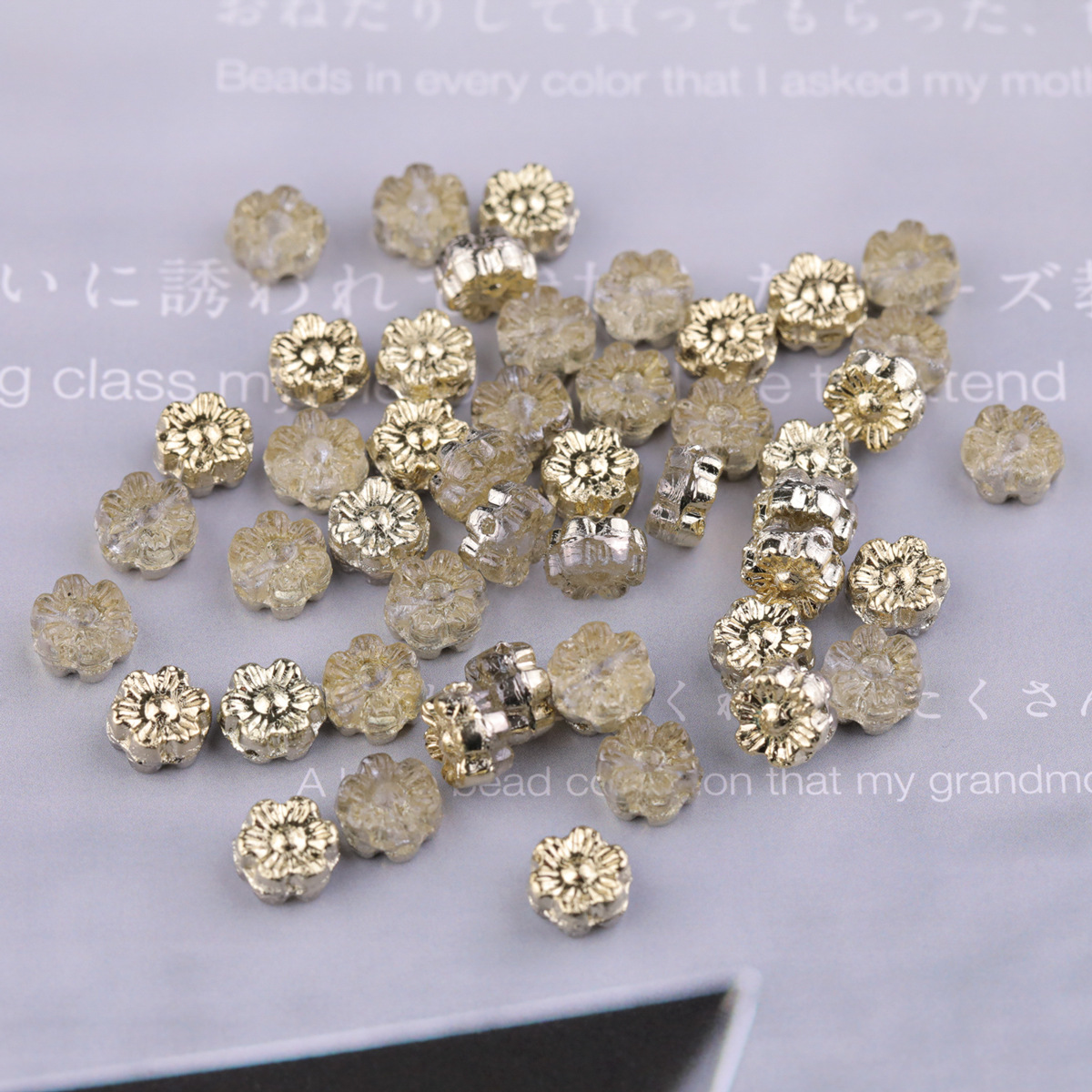 2025 nueva cuenta de vidrio checo preciosa flor hawaiana de vidrio 6mm aproximadamente 100 piezas accesorios de bricolaje