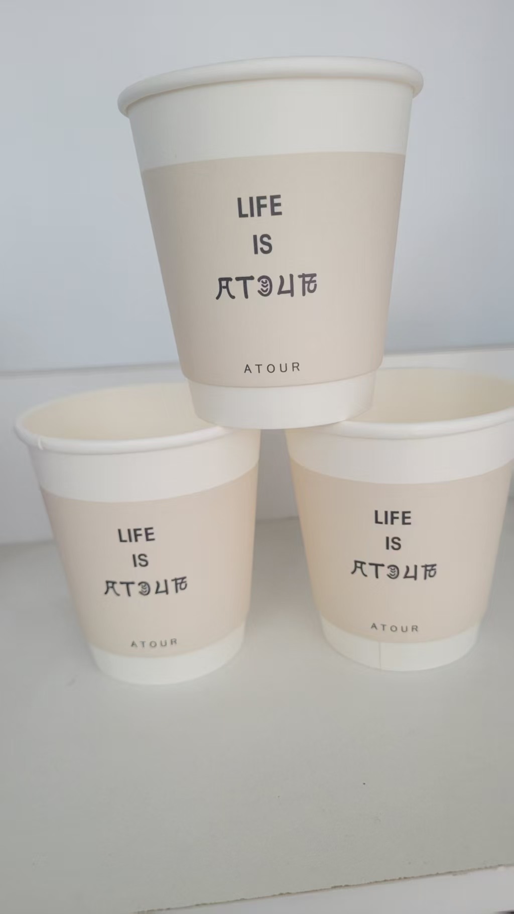 Atour Anxin Cup Copa de papel engrosada Copa de papel de hotel Oferta en stock