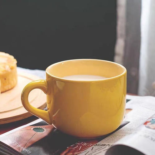 燕麦杯子陶瓷杯高颜值马克杯家用水杯下午茶牛奶咖啡杯早餐杯批发