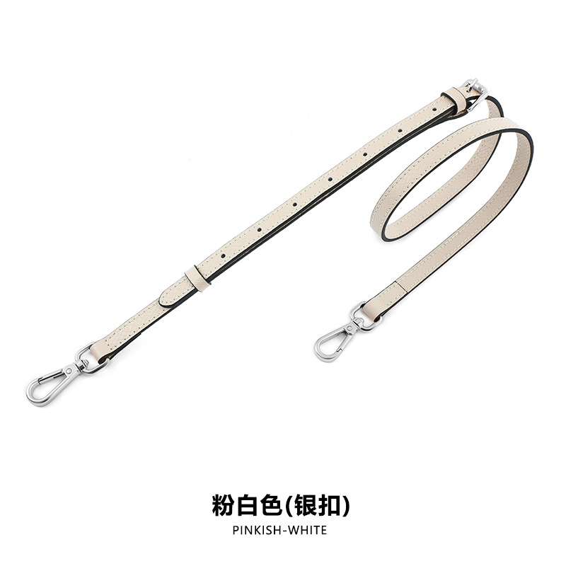 A- 48 first layer cowhide 1.2cm adjustable pink white silver buckle