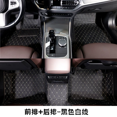 Car-Specific Floor Mats, Fully Enclosed Anti-Slip Car Mats Suitable for Audi A1, Car Floor Mats, Interior Car Mats (Modelə uyğun ayaqaltı) - suitable-for-2012-2018-audi-a1-two-door-black-white-line