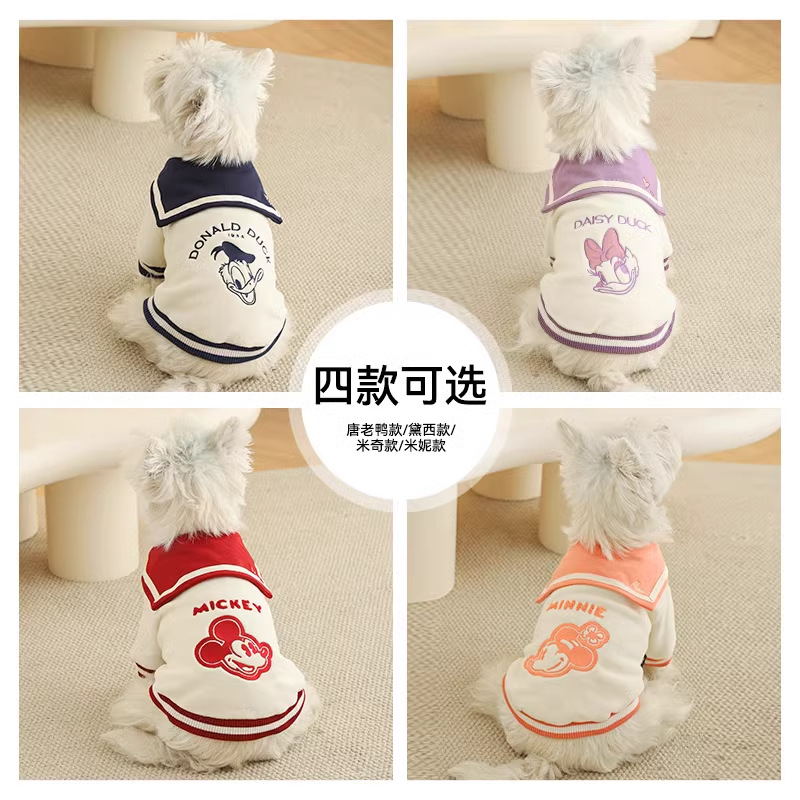 Disney Mickey serie de ropa de perro Donald Duck calentamiento invierno grueso gatos trajes marineros sherry osos