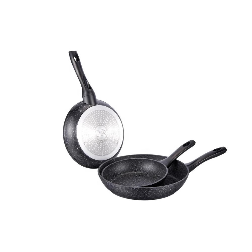 Yipinhong negro Luz de lujo maifan piedra antiadherente pan doble fondo libre de humo-sartén regalo olla traje de comercio exterior