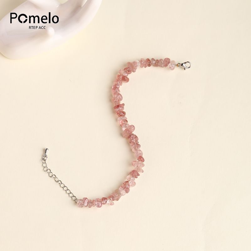 Strawberry Crystal Bracelet, Genuine and Versatile, Suitable for Women with Peach Blossoms, Stacked Bracelets