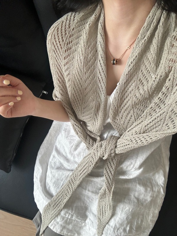 自制冰丝针织披肩镂空三角巾女夏季麻感披肩罩衫防晒空调围巾批发|undefined