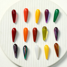 韩国百搭极光流沙感立体水滴diy树脂配件耳饰发夹手机壳材料批发