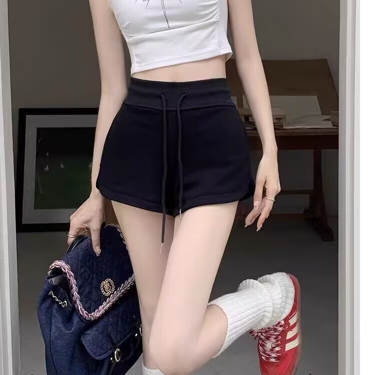 Lace-Up Adjustable Waist A-Line Wide-Leg Hot Pants Shorts for Women Summer Thin Petite Height-Enhancing A-Line Fitness Casual Sweatpants Lace-Up Adjustable Waist A-Line Wide-Leg Hot Pants Shorts for Women Summer Thin Petite Height-Enhancing A-Line Fitness Casual Sweatpants
