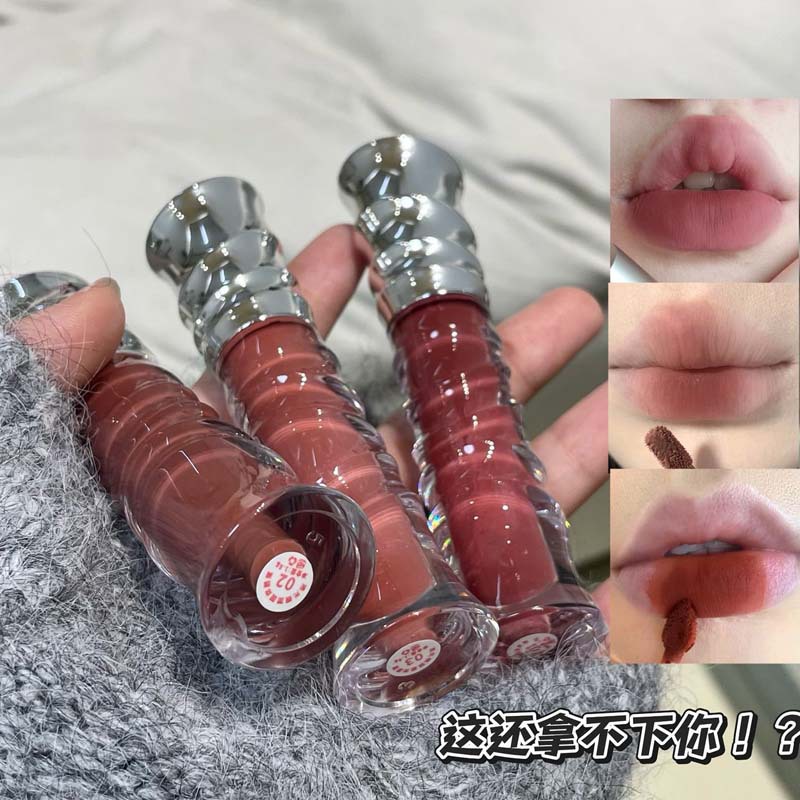 Kakashow terciopelo brumoso esmalte de labios brumoso suave natural terciopelo mate muestra color blanco lápiz labial brillo de labios transfronterizo femenino