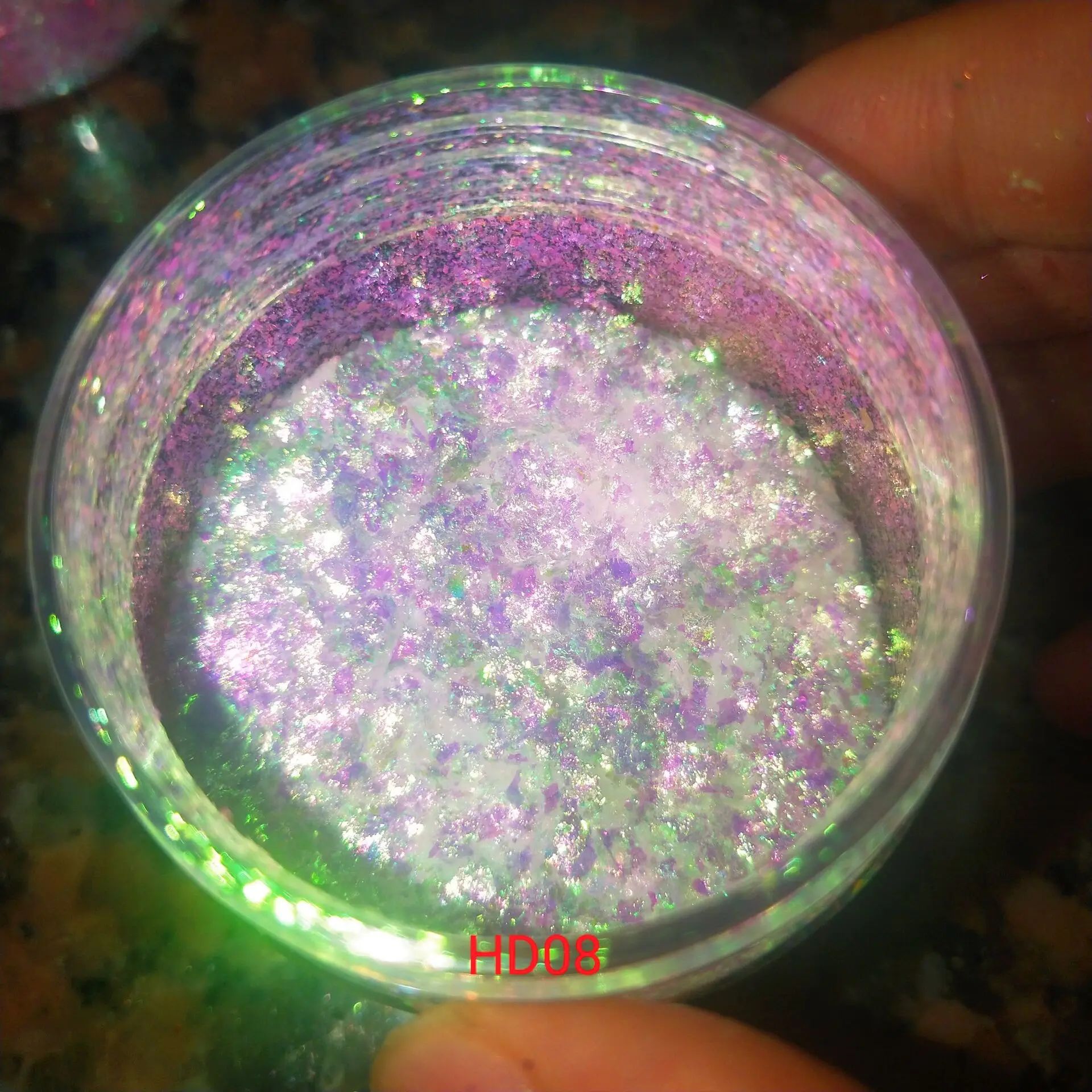 热销超闪耐溶剂透明变色龙云锦粗片 云母偏光片 极光粗片1g