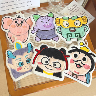 New Style Kitchen Hand Towel Hanging Cartoon Cute Double Thickened Bathroom Household Absorbent Towel Rag