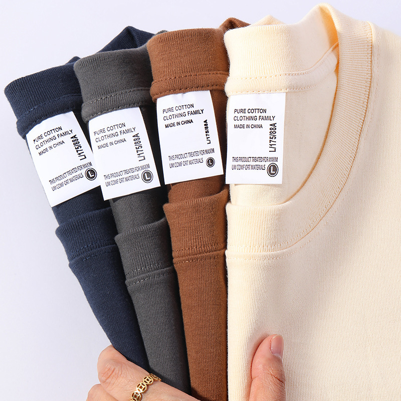 320g cotton short sleeve round neck T-shirt men and women with loose sports wear inside and outside base shirt can be used for hair