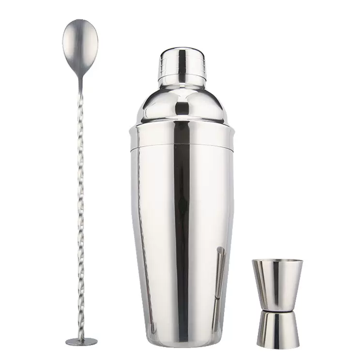 调酒器三件套不锈钢摇酒器酒吧调酒工具套装奶茶工具鸡尾酒调酒器
