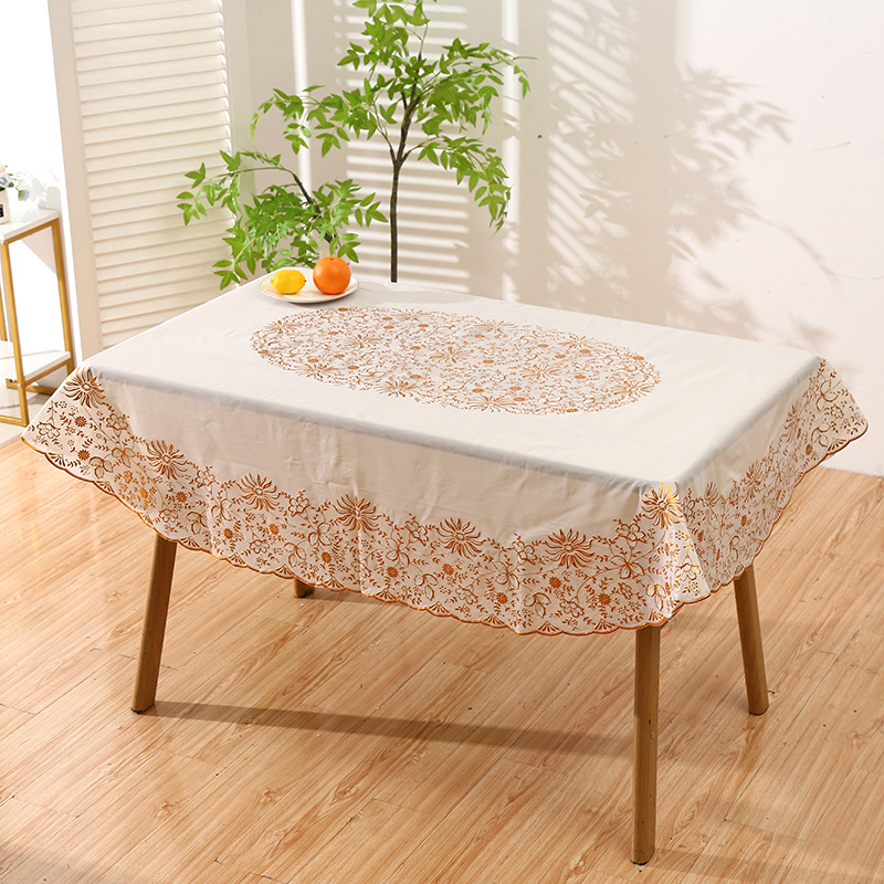 atmósfera simple flores europeas estampado rectangular tela de mesa de té polvo a prueba de aceite a prueba de quemaduras transfronterizas suministro directo