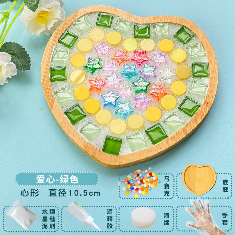 Nuevo producto bricolaje hecho a mano posavasos paquete de material mosaico padre-hijo creativo jardín de infantes pequeño regalo al por mayor juguetes educativos