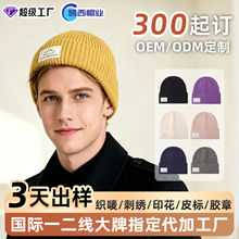 定制logo针织帽套头护耳骑车防风毛线帽子刺绣冬季户外保暖包头帽