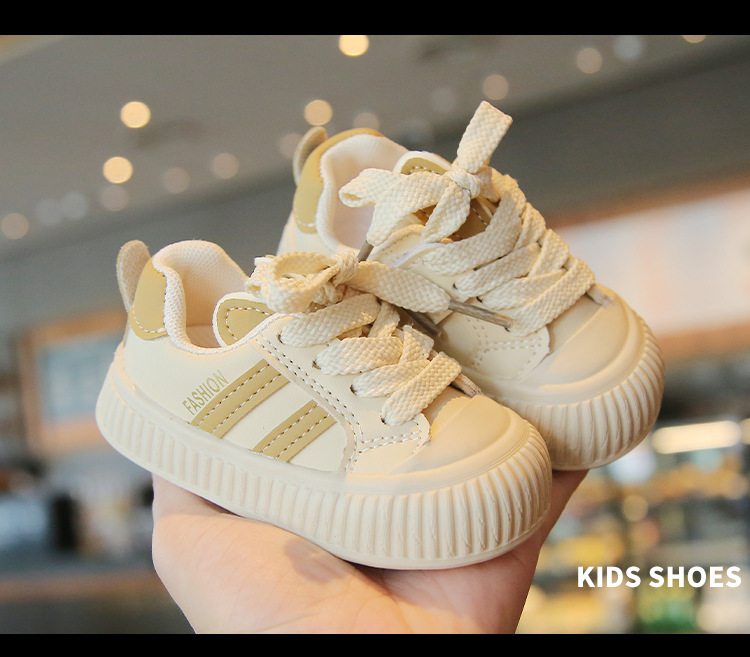 Fréijoer an Hierscht Puppelchersschong mat mëller Sohle, rutschfester Foussgänger, wäiss, virschoulesch Liederuewerfläch fir Kanner_voghion.com