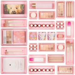 プラスチックセットパーティション文具透明デスクトップコンパートメント整理ボックス破片整理引き出し化粧品収納ボックス