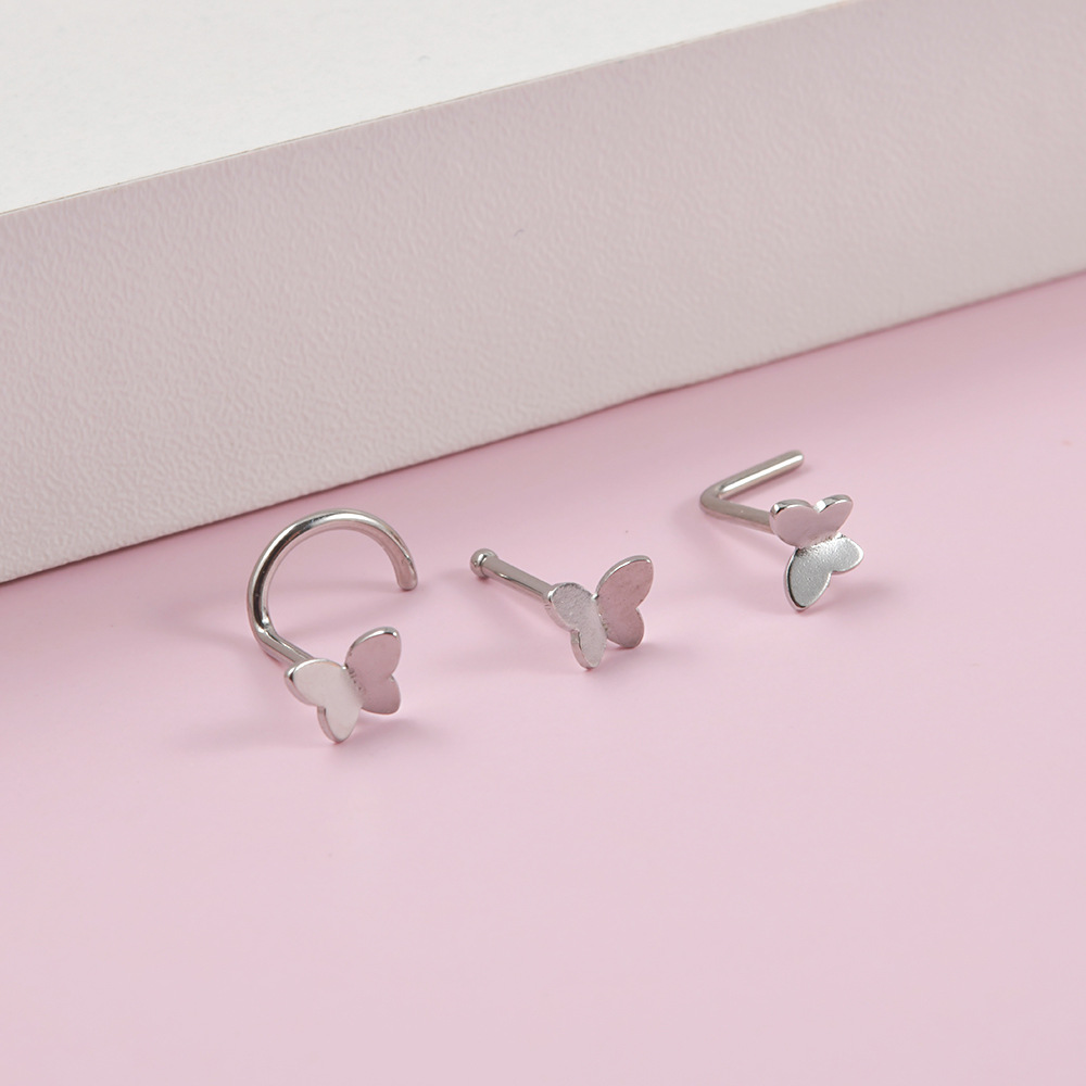 Simple Style Butterfly Stainless Steel Nose Studs 1 Piece display picture 2