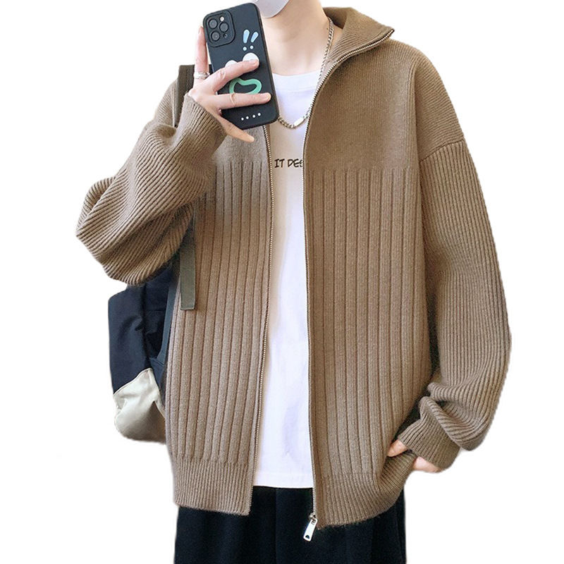 Explosiones transfronterizas de tamaño grande europeo cardigan suéter de punto chaqueta de chaqueta caliente de fábrica de negocios al por mayor