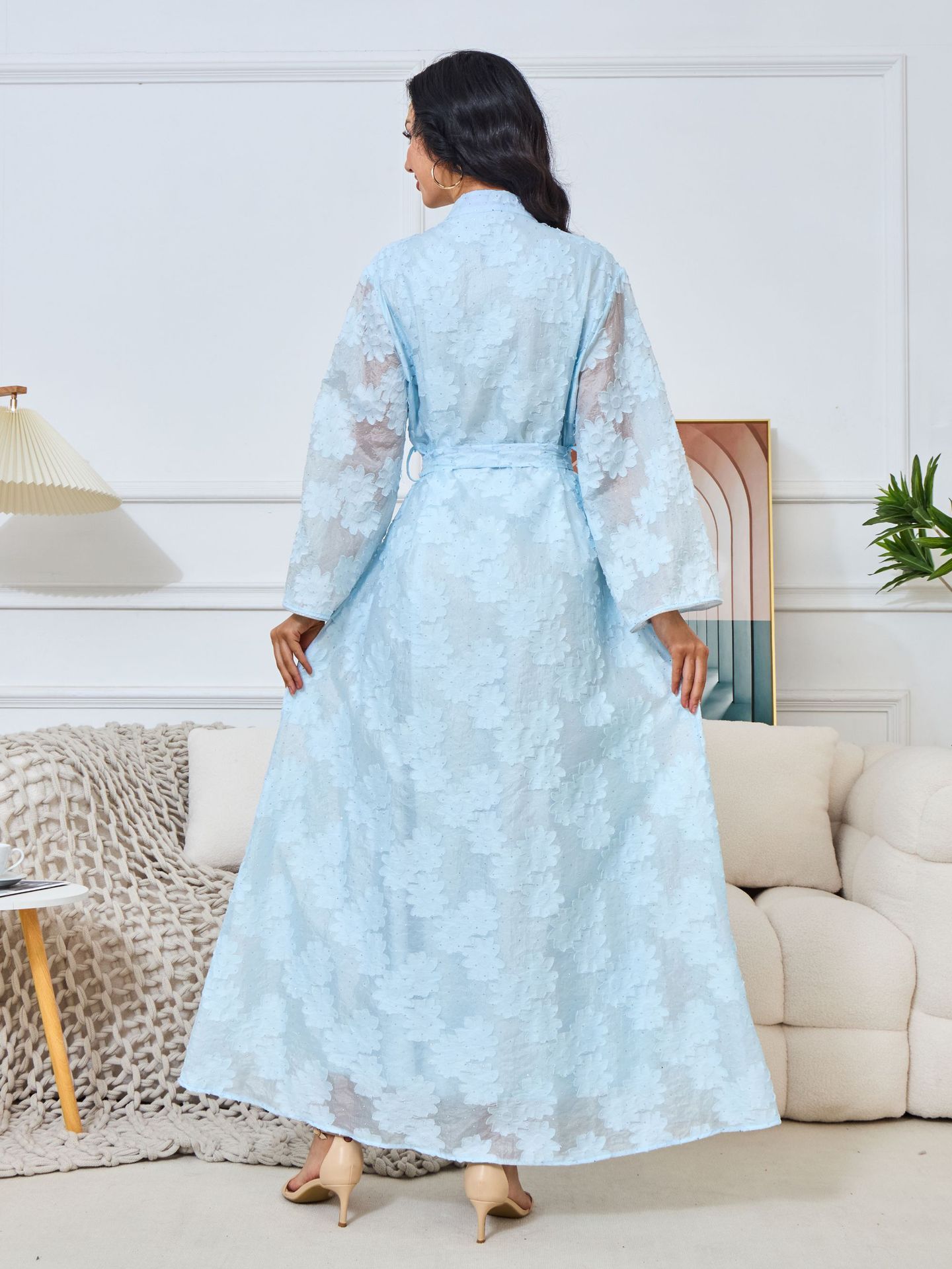 MT059 European And American Cross-border Women's Clothing, Foreign Trade Middle Eastern Apparel, Jacquard Elegant Abaya,_ecoleips.com
